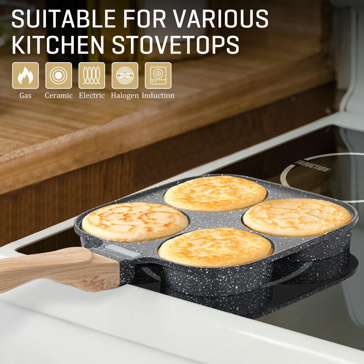 MyLifeUNIT Egg Pan extended bottom for even heating while frying
