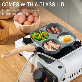 MyLifeUNIT Egg Pan lid on to prevent splatter during frying
