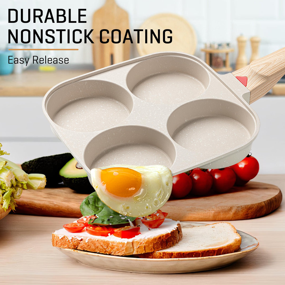 MyLifeUNIT egg pan package includes silicone brush and spatula.