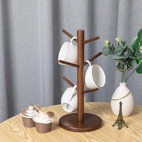 MyLifeUNIT brown mug holder with anti-slip base protects surfaces