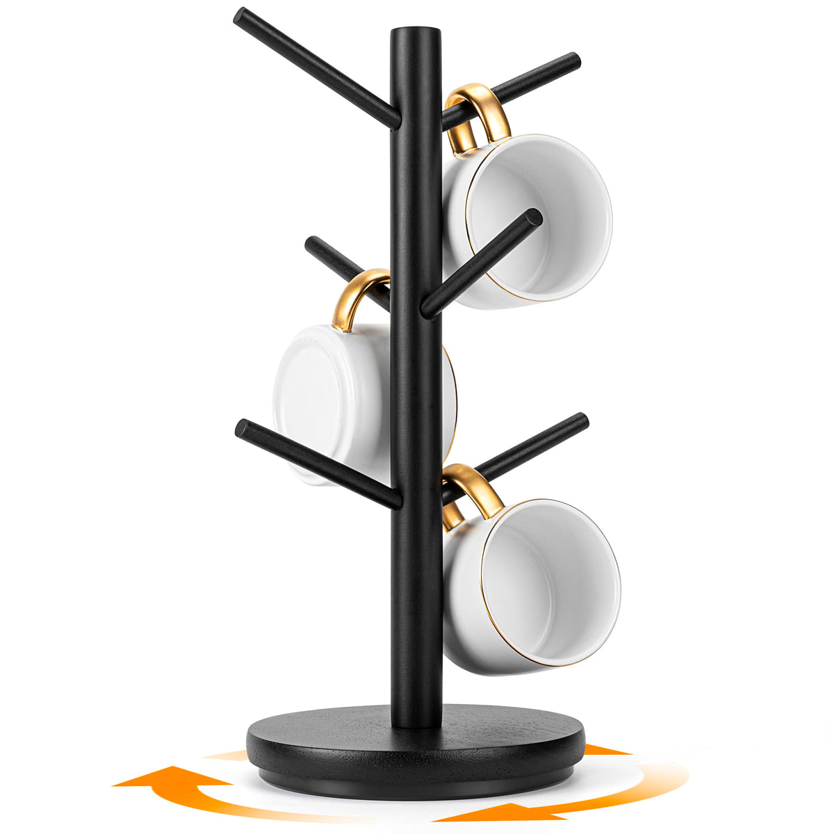 MyLifeUNIT mug tree with 360° rotating base for easy mug access