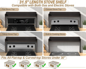 MyLifeUNIT stove top shelf sturdy construction prevents wobble during cooking.
