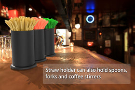 A wide base keeps the MyLifeUNIT utensil caddy steady on counters during busy service