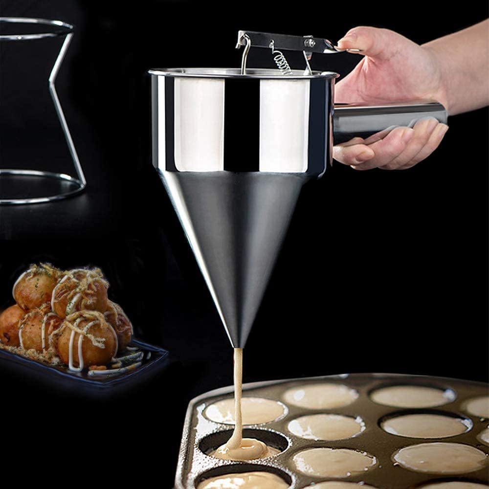 MyLifeUNIT takoyaki batter dispenser pump helps you form even Takoyaki balls.