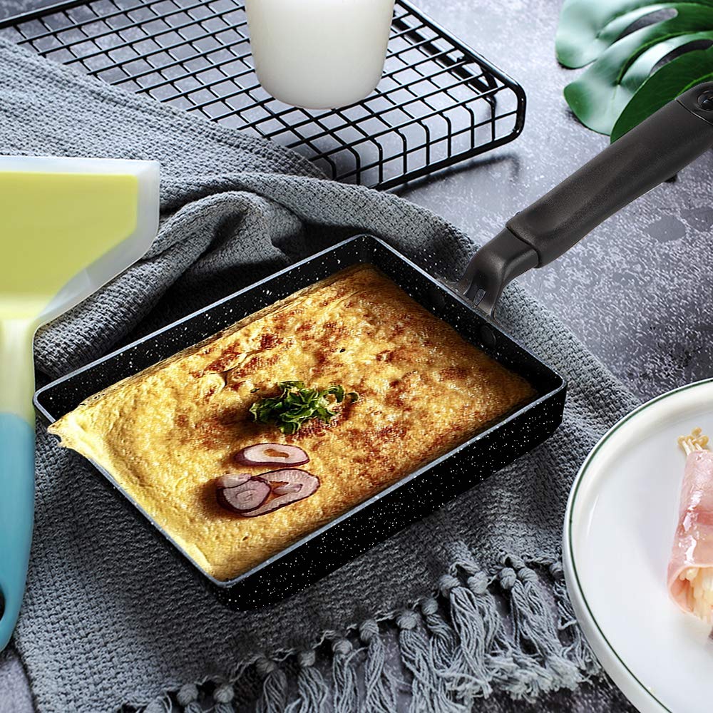 MyLifeUNIT Tamagoyaki Pan measures 7x5 inches with a comfortable 5.5 inch handle.