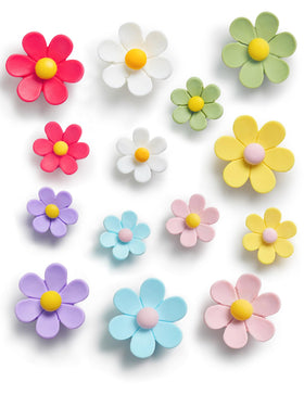 Mymazn 3D flower magnets small size securely hold photos on your fridge.