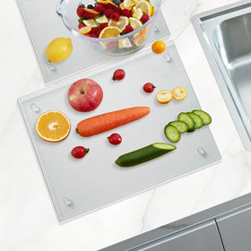 Mymonfif clear glass kitchen board is hygienic and easy to wipe clean