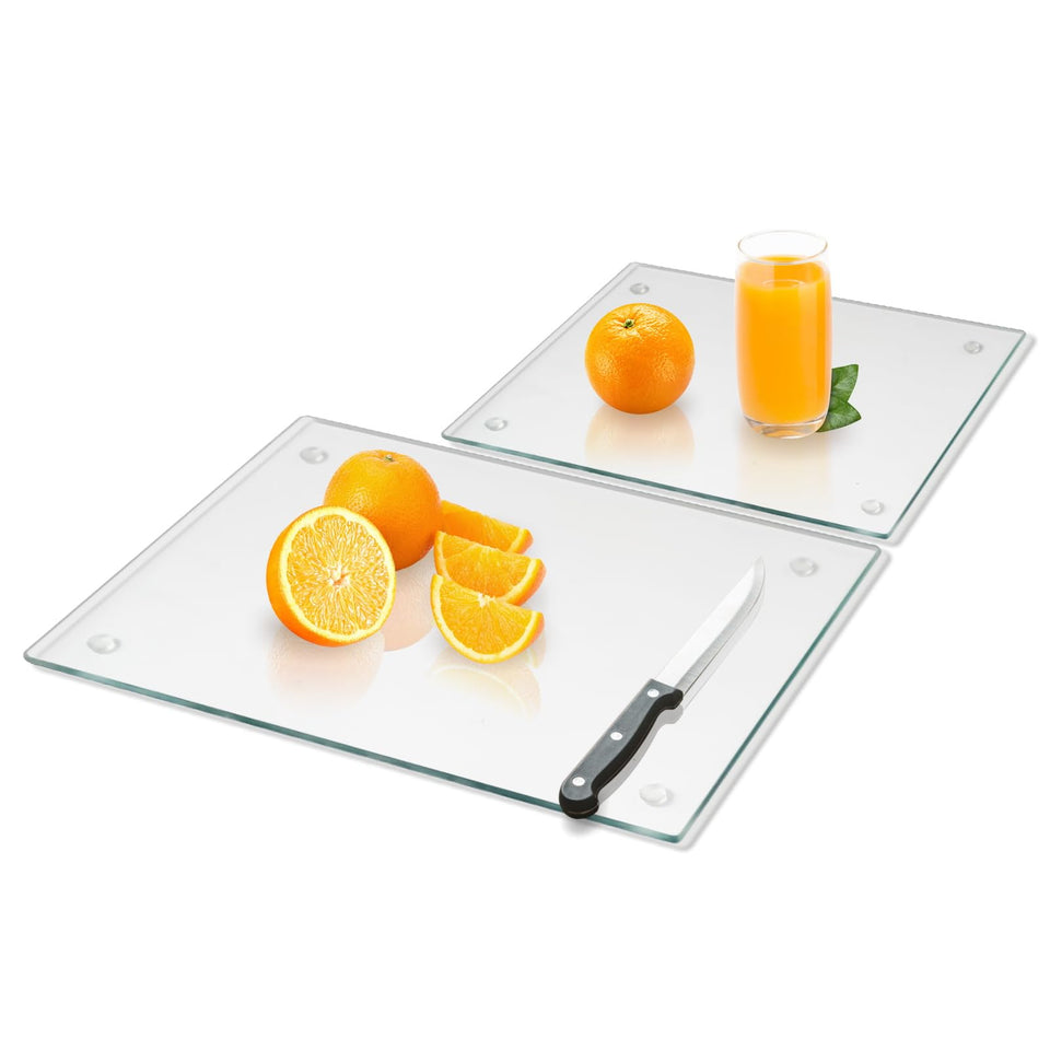 Mymonfif tempered glass cutting board 12x16 in on kitchen counter for spacious prep