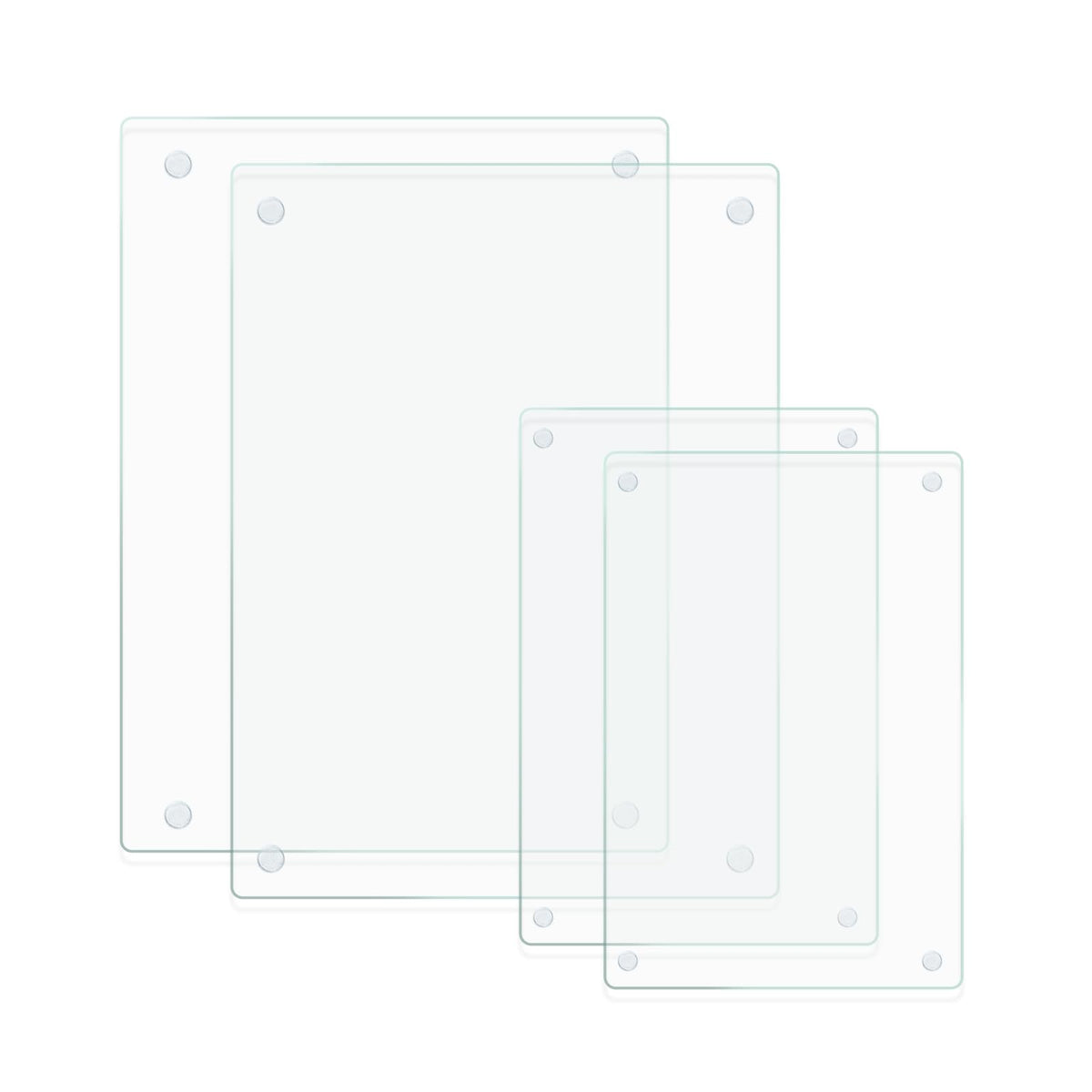 Mymonfif tempered glass cutting board 16x12 top view, durable and scratch-resistant.