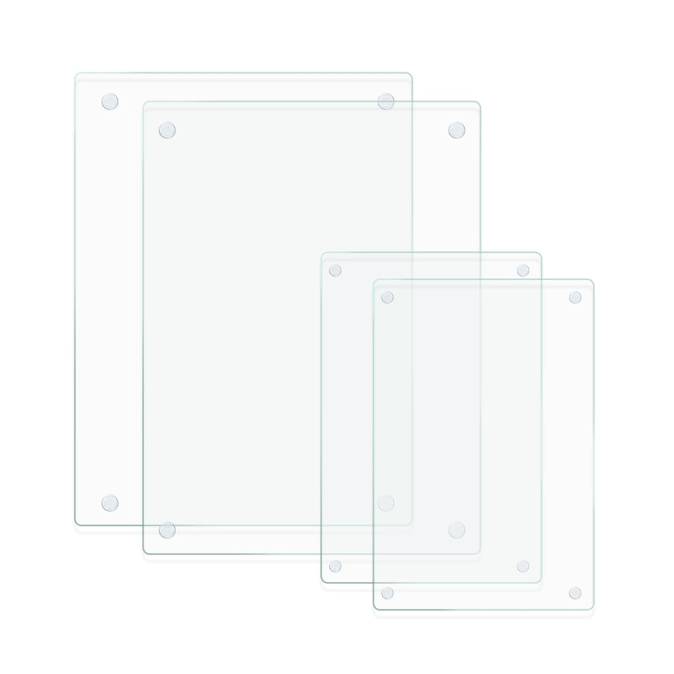 Mymonfif tempered glass cutting board 16x12 top view, durable and scratch-resistant.