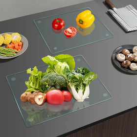 Mymonfif glass board used as serving plate for appetizers and cheese.