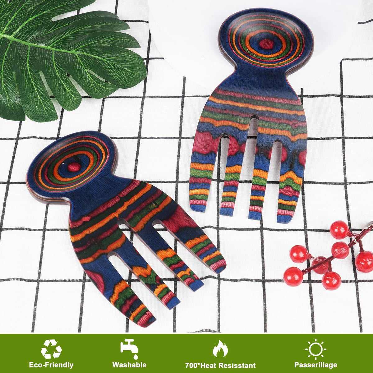 MYRAINBOW Durable, easy-clean teak utensils for daily use.