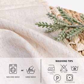 MYSKY HOME machine-washable tablecloth simplifies cleanup after gatherings