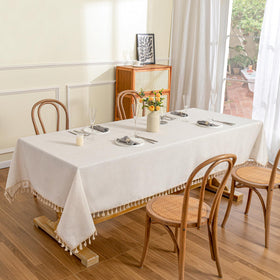 MYSKY HOME beige tassels close-up showcase decorative fringe for elegant styling.