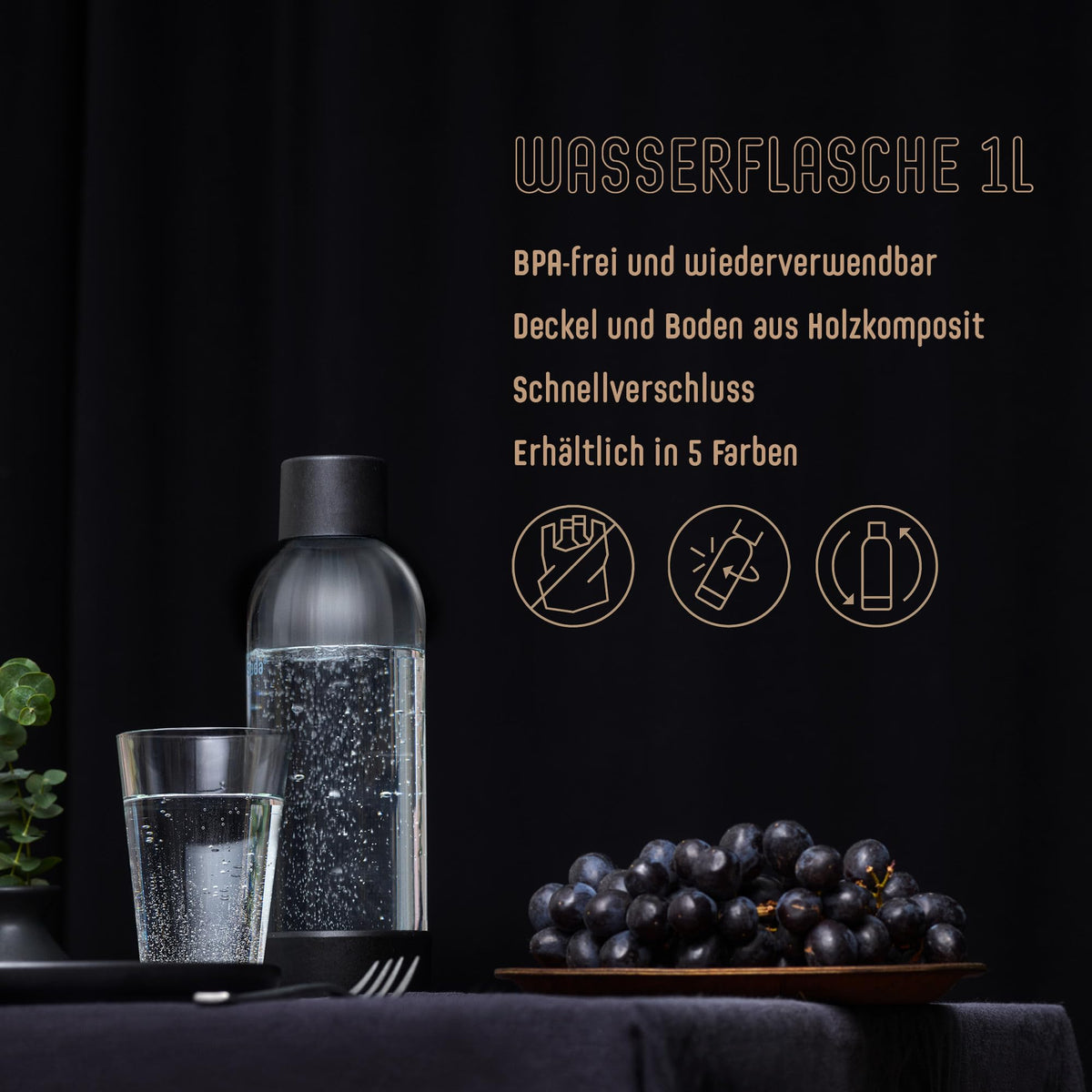 Mysoda bottle lid and base in stainless steel for durable, BPA-free use.