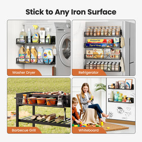 Mystozer magnetic shelves attach easily to metal surfaces without tools