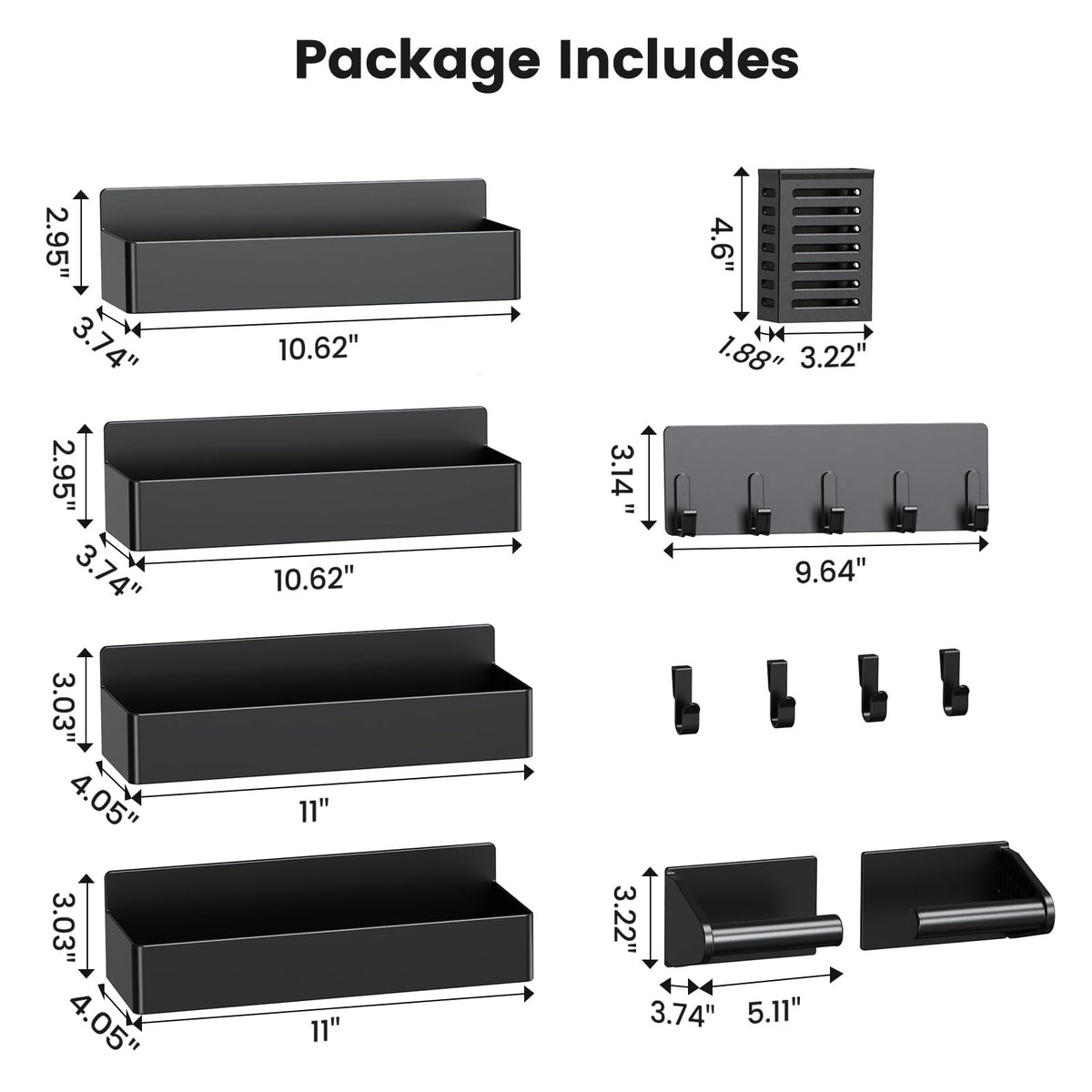 Mystozer fridge organizer adheres to metal surfaces without drilling.