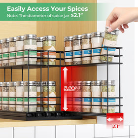 Mystozer spice rack black finish adds sleek look to kitchen