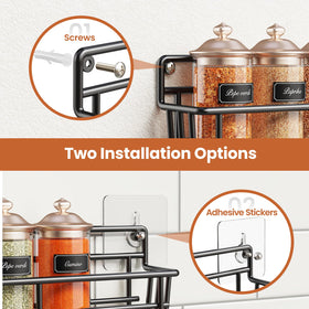 Mystozer five-tier unit mounted inside cabinet boosts counter space.