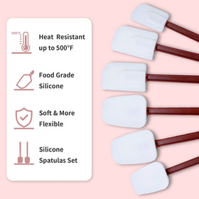 MYTASUY spatula with long nylon handle keeps hands away from heat during cooking.