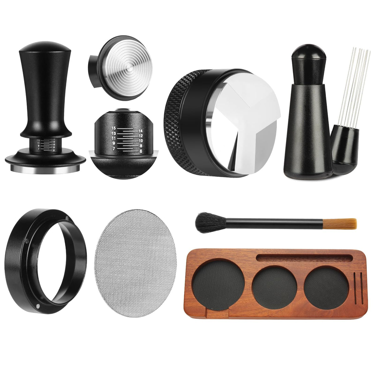 Mytdkxin espresso tamper 58mm base with polished surface for even extraction.
