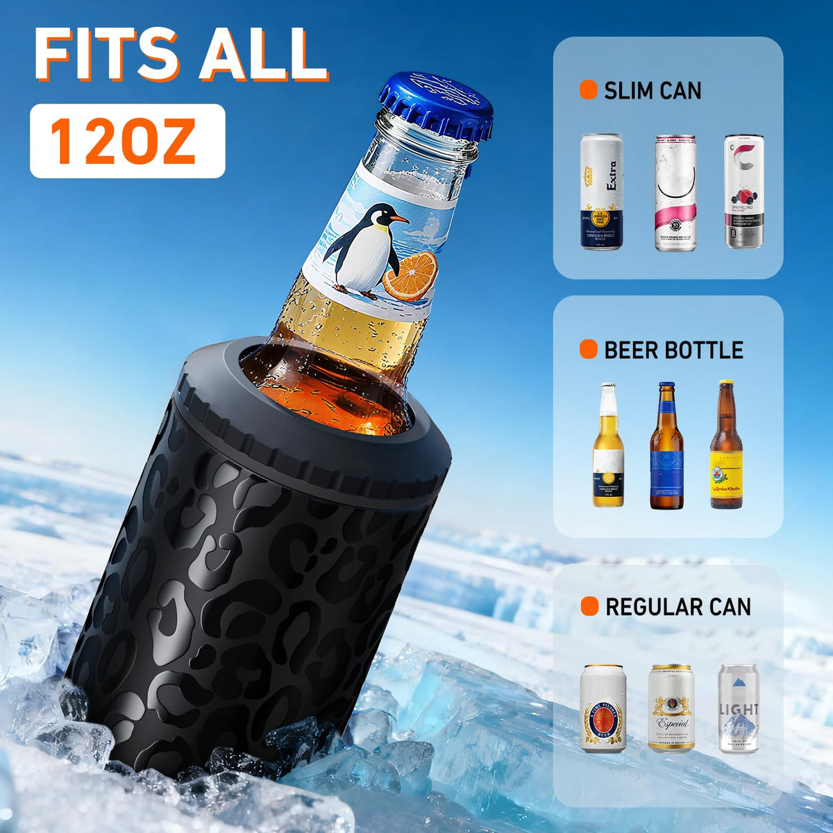 MYTHQUATE 3 in 1 cooler fitting regular 12 oz cans, cools beverages