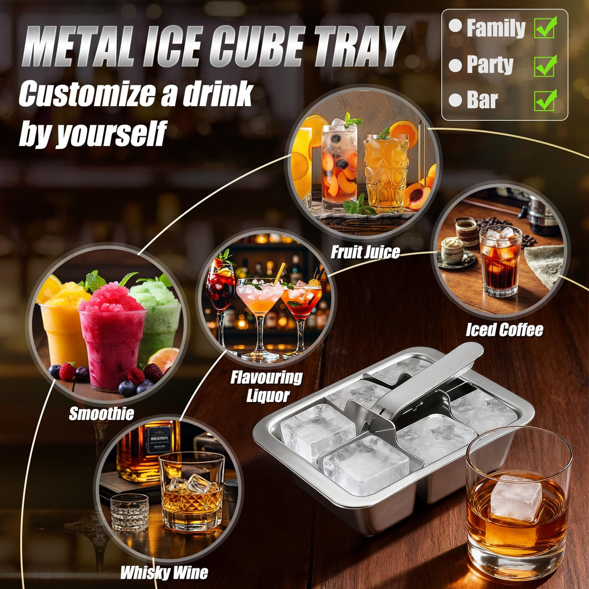 Myyaowl customizable tray makes mint, coffee, or fruit ice at home.