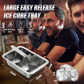 Myyaowl ice cube trays with easy-release levers simplify retrieving complete cubes.