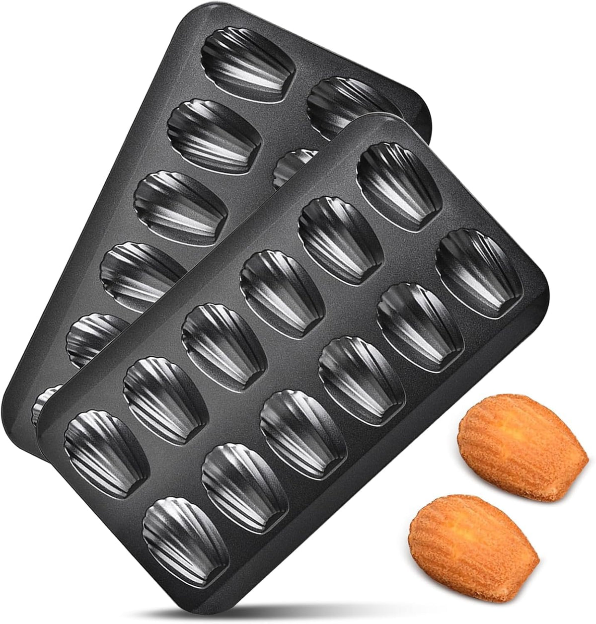 Myyaowl 12-cavity shell-shaped Madeleine pan enables easy home baking.