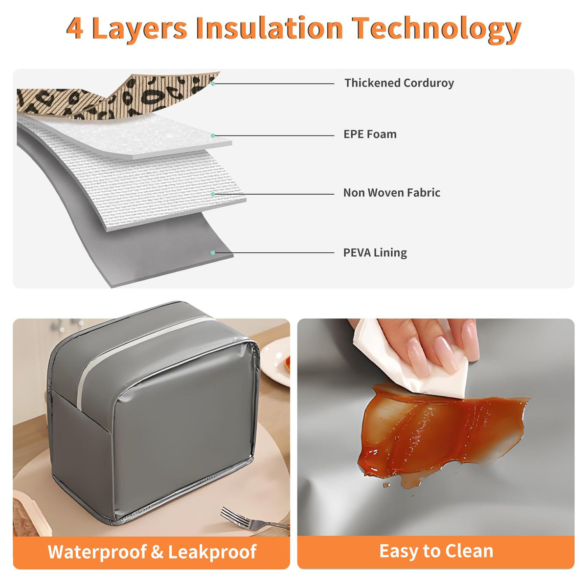 Mziart leopard print lunch box multi-pocket design helps organize meals.