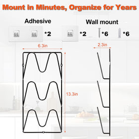 MZTOOL 6-slot lid organizer ideal for cabinets or wall-mount near the stove.