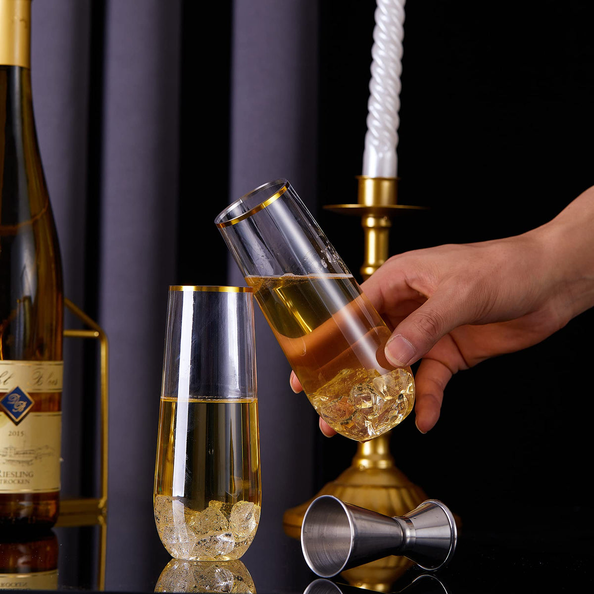 N9R bridal shower mimosa bar flutes for easy serving