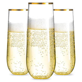 N9R gold rim champagne flutes for elegant toasts
