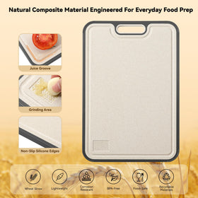 Naanyo titanium cutting board easy-clean surface rinses quick after use.
