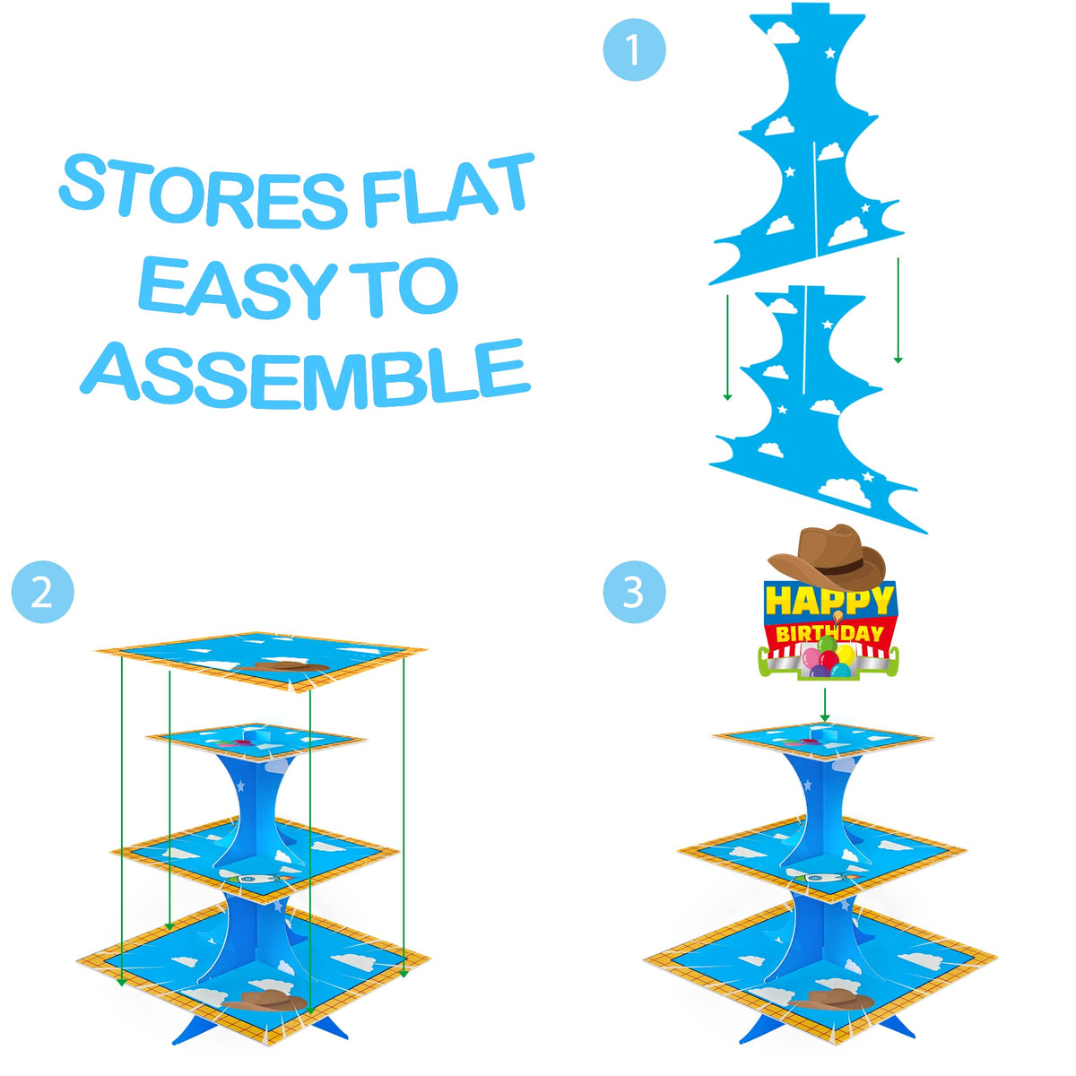 Nabenkalu 3-tier stand brings kid-friendly color to party tables.