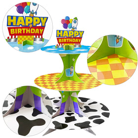 Nabenkalu baby shower dessert display stand for snacks and cupcakes.