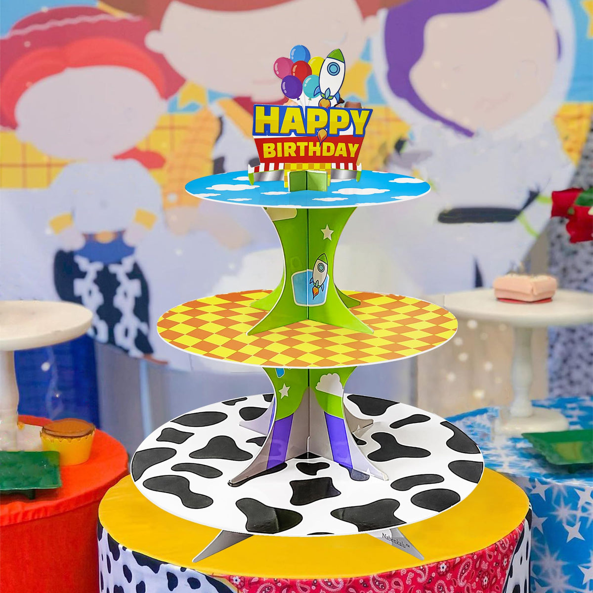 Nabenkalu cardboard cupcake display stand highlighting eco-friendly materials.