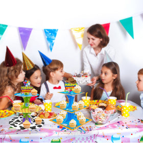 Nabenkalu cartoon print dessert display elevates cake showcases at showers.