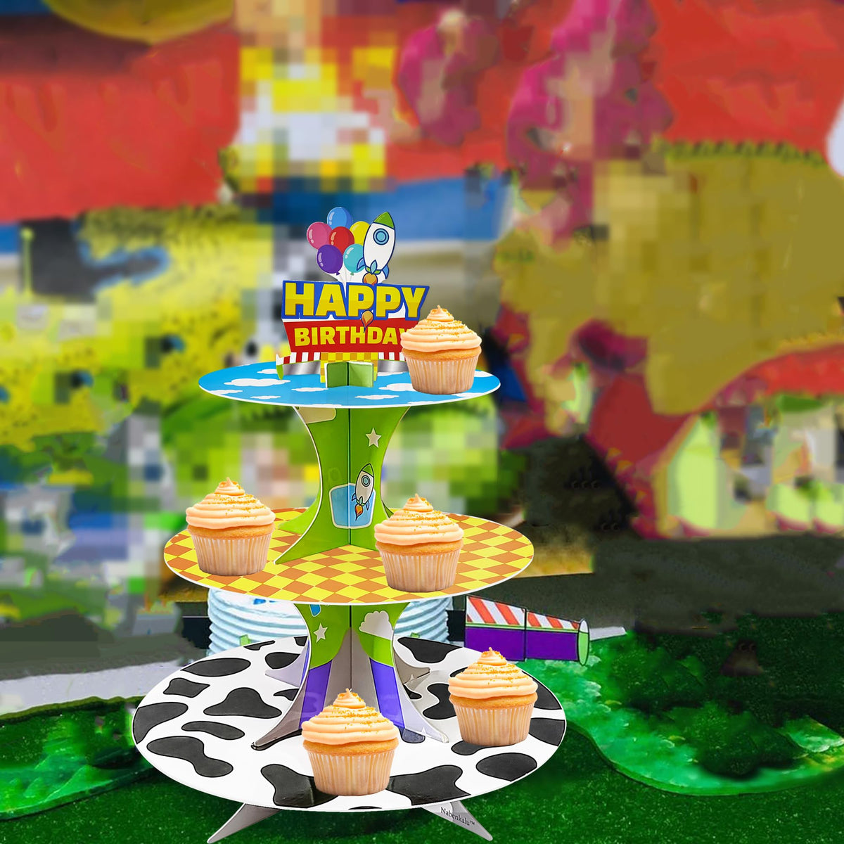 Nabenkalu toy-theme party cake stand adding whimsy to celebrations.