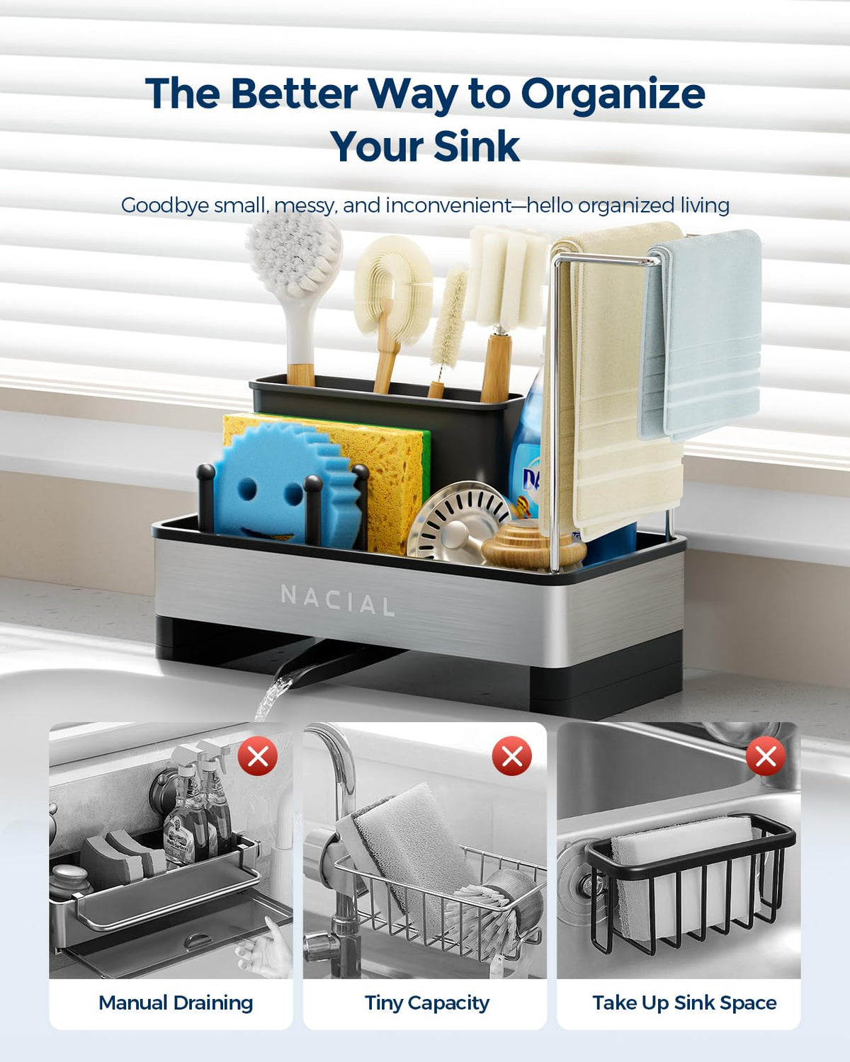 Nacial detachable components allow thorough cleaning and easy maintenance