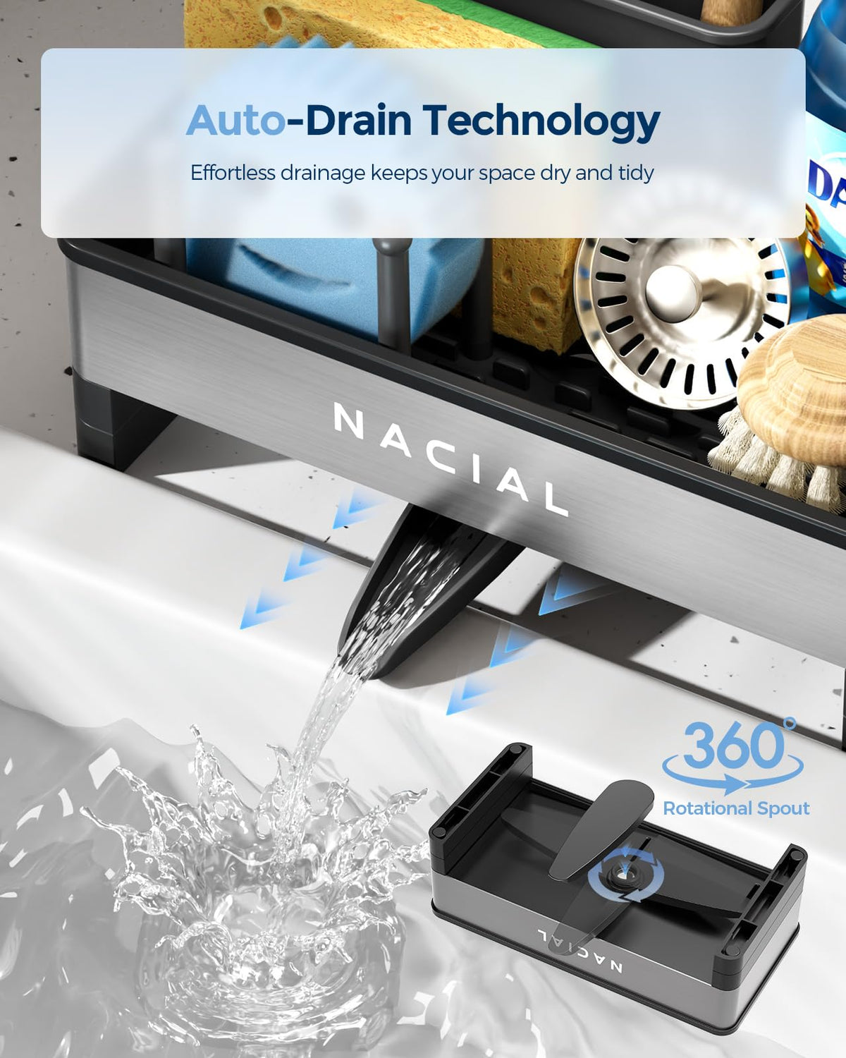 Nacial compact storage organizer for efficient counter organization
