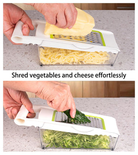 NACOLUS julienne slicer producing uniform vegetable strands.