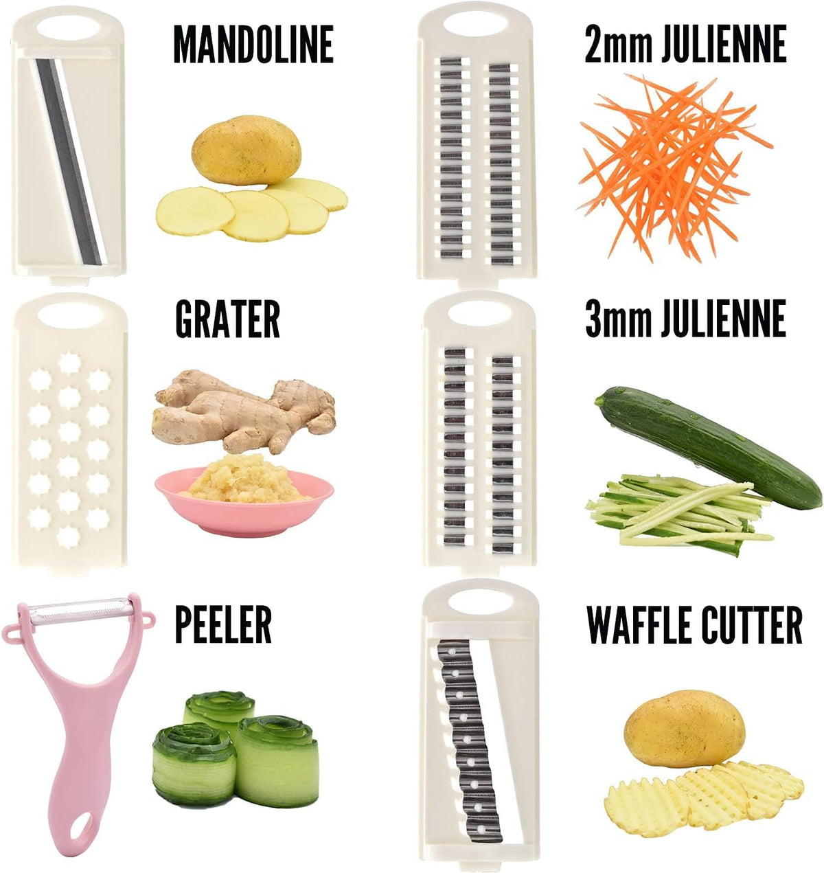 NACOLUS mandoline slicer 2mm shredder creates fine textures for salads.