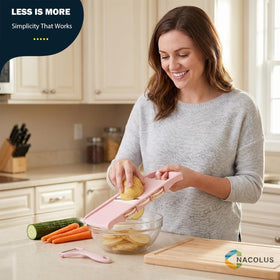NACOLUS mandoline slicer 3mm shredder delivers crisp garnishes and toppings.
