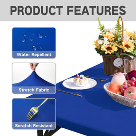 Nacuci durable fitted blue table cover enhancing home dining decor