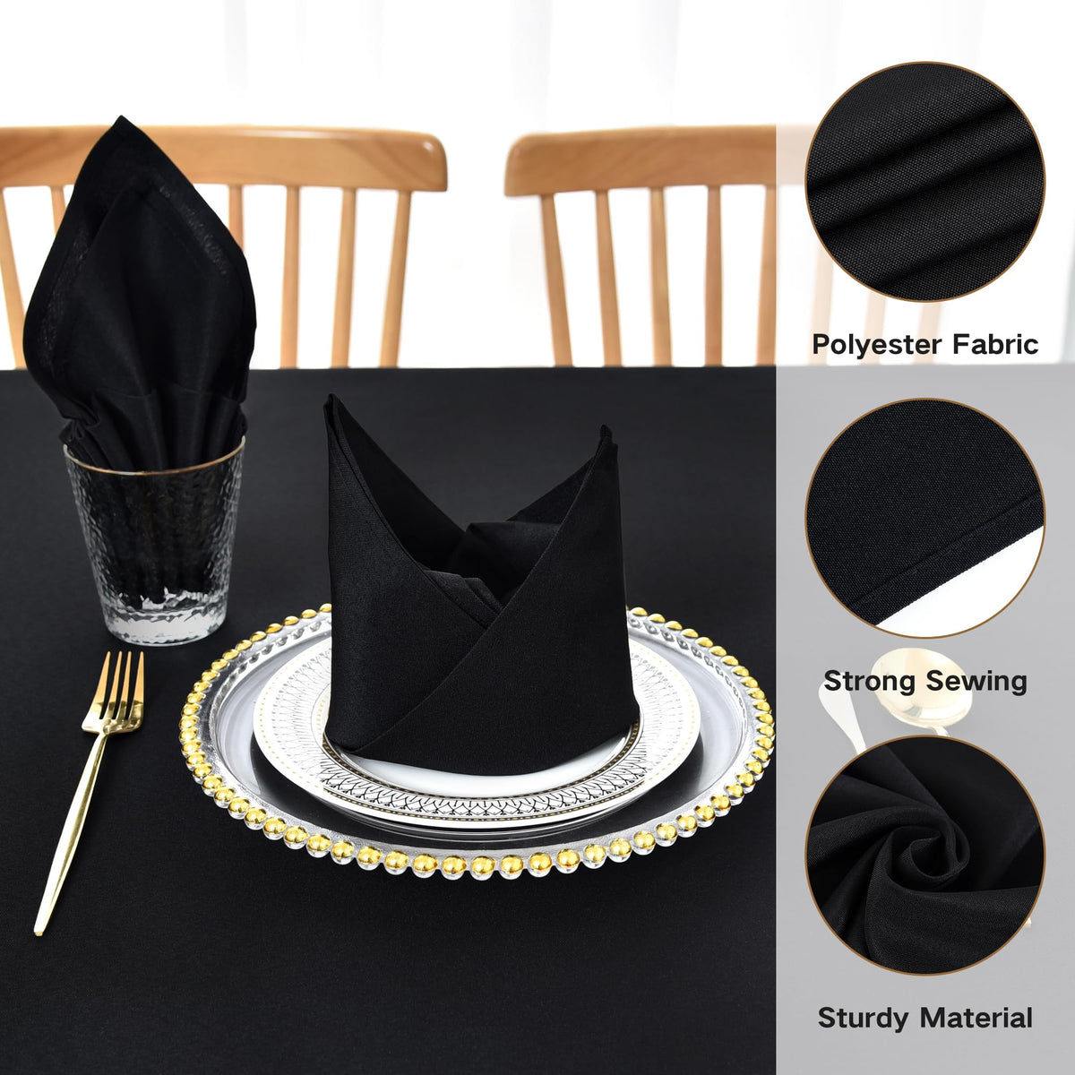 Nacuci napkins with hemmed edges for refined table look.