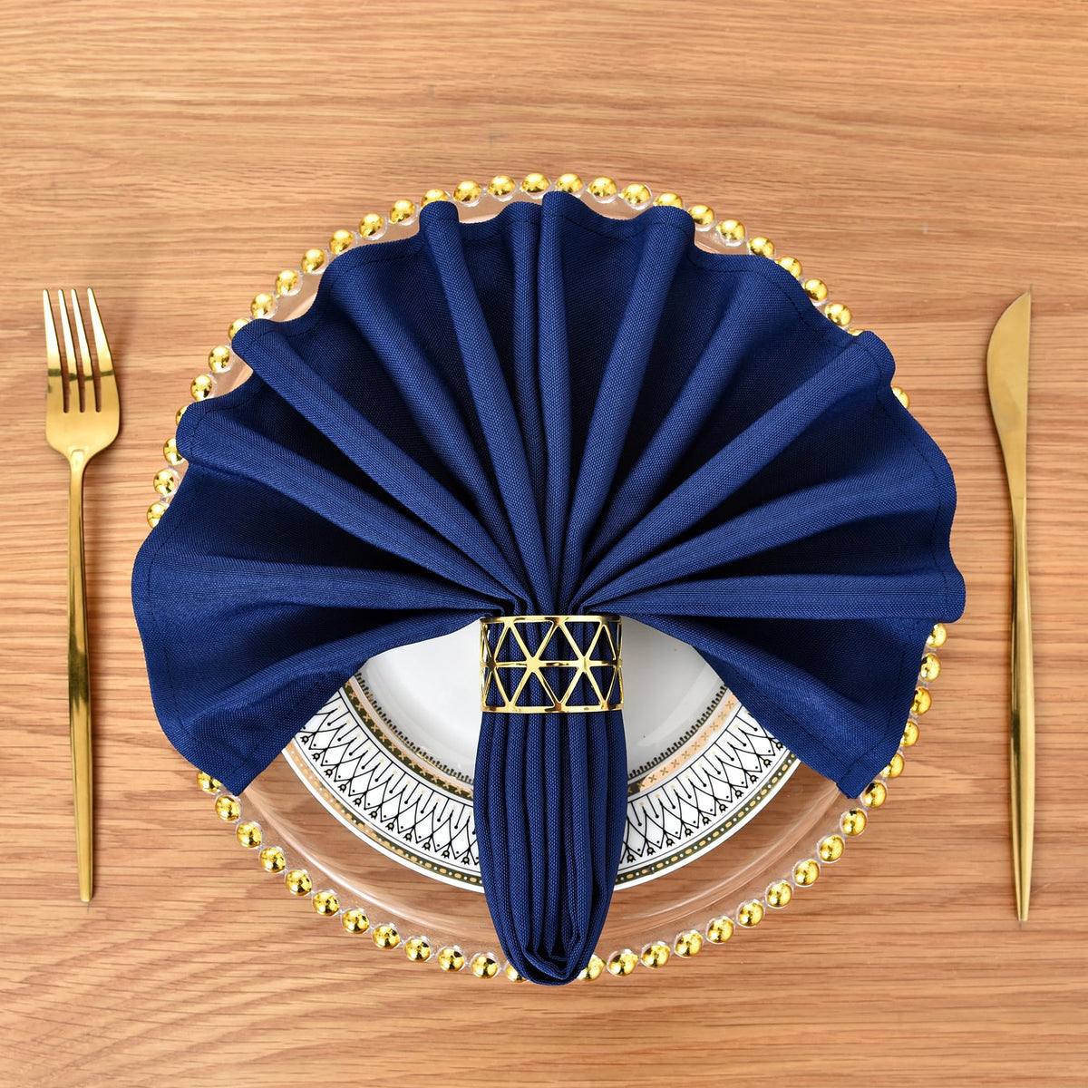 Nacuci navy blue napkins close-up fabric showing durable, reusable material.