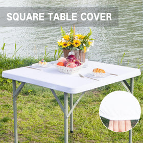 Nacuci stretch table top cover provides snug protection during meals and events.