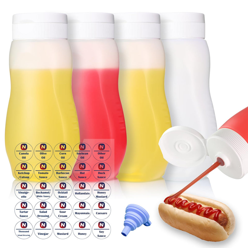 Nacxbwer condiment bottle with cap for clean ketchup dispensing