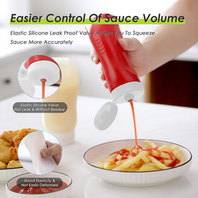 Nacxbwer squeeze bottle with pour spout for precise hot sauce drizzle